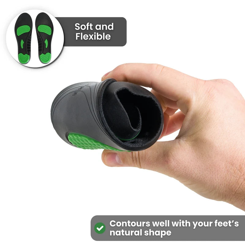 HIKE® Black Orthopedic Soles - Pain relieving and shock absorbing foot pads
